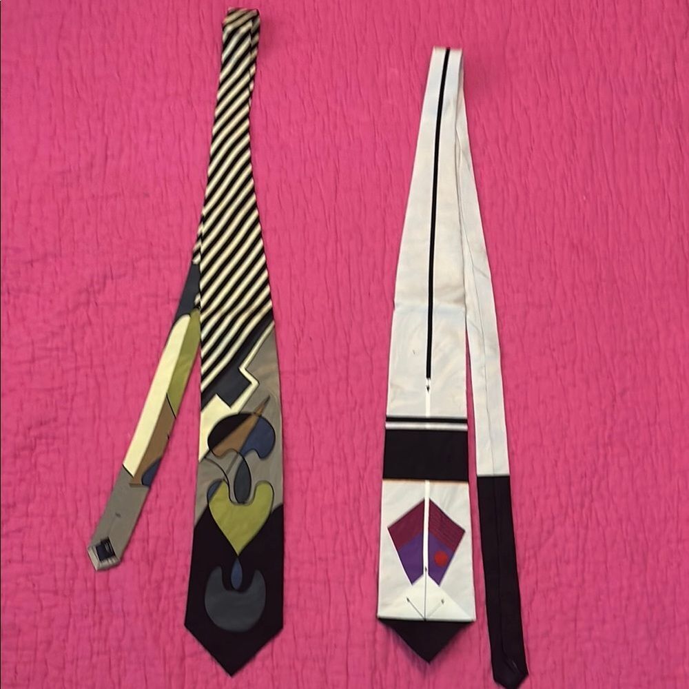 Bob Belmont vintage Olympian Colorful Abstract Ties ( set of 2)